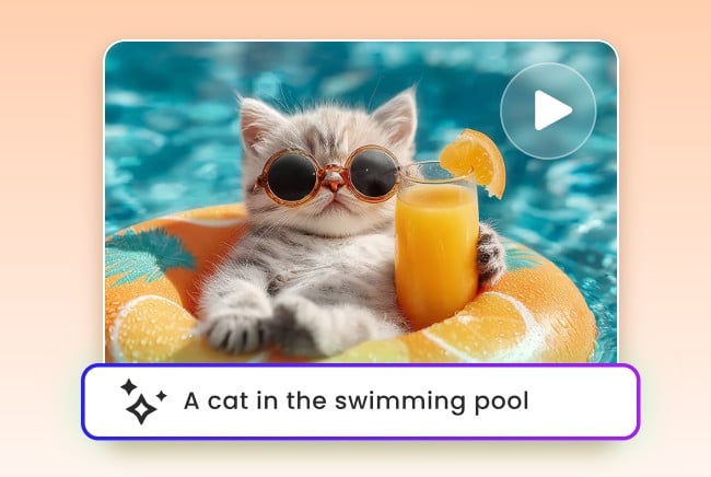 générer une image d’un chat allongé dans une bouée dans la piscine grâce à l’IA
