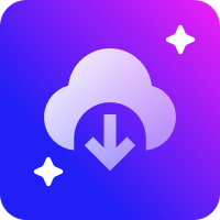 icône de téléchargement de couleur violette dégradée